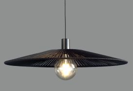 Luminaire en métal et corde polypropylène Pamela Ø 70 cm noir