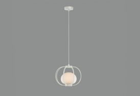 Suspension luminaire en métal et verre Marina blanc petite taille