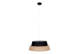 Suspension luminaire en tissu et métal noir