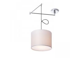 Suspension en Métal avec Abat-Jour en Textile Rendl Light Studio Broadway Blanc