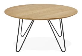 Table Basse en Bois de Chêne et Métal Kokoon Design Runda Naturel