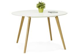 Table à Manger Ronde en Bois Kokoon Design Camden Blanc ø 120 cm