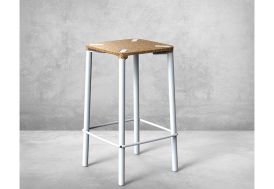 Tabouret haut en métal et drêches recyclées