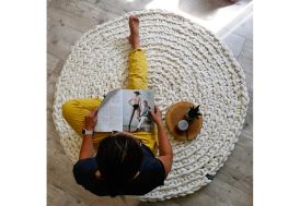 tapis rond en laine mosha panapufa coloris off white
