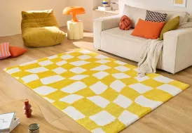 Tapis vintage rectangulaire Nazar Groovy jaune