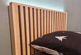 Tête de lit en bois de chêne 160 cm - Tasseaux Matour Déco Bois