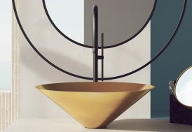 Vasque de salle de bain minimaliste et moderne en acier