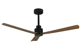 Ventilateur de plafond Ø132 cm + télécommande - Gregal noir et bois