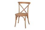 Chaise de salle à manger style bistrot en bois et fibre tressée