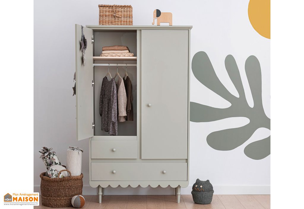 Boutons D'armoire En Bois - Motif étoiles Et Nuages - Enfant - Lot De 4