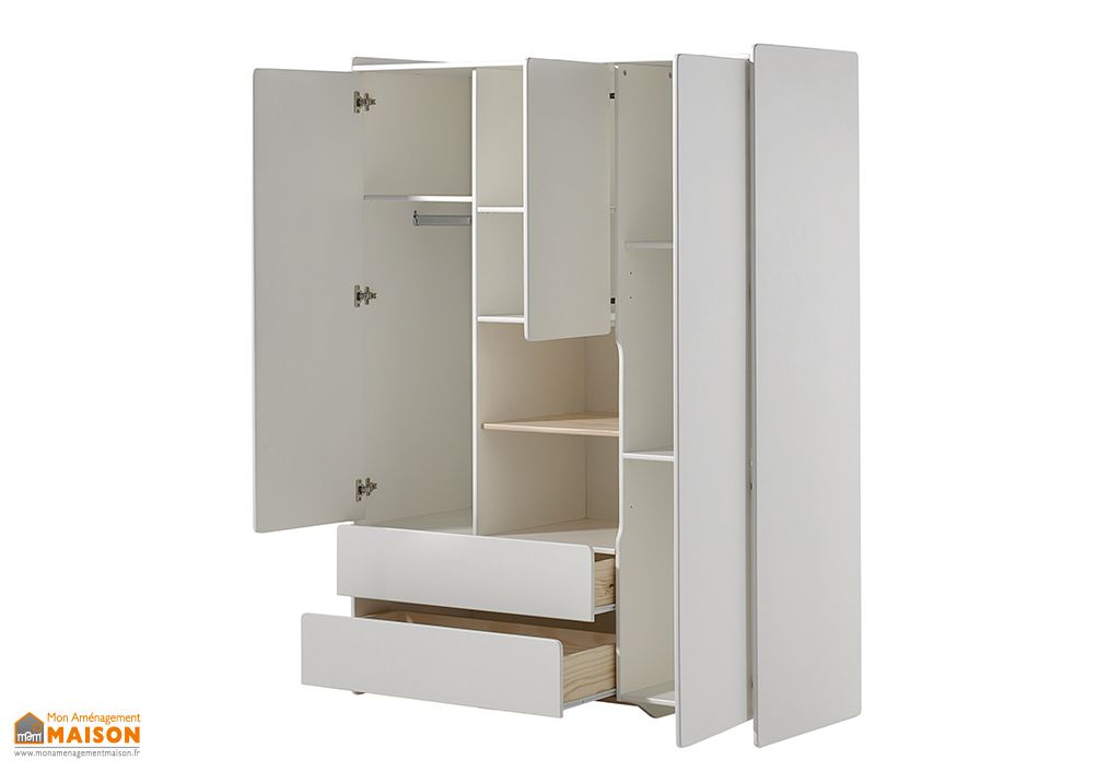 Armoire enfant 3 portes chêne 120 cm armoire penderie - Ciel & terre