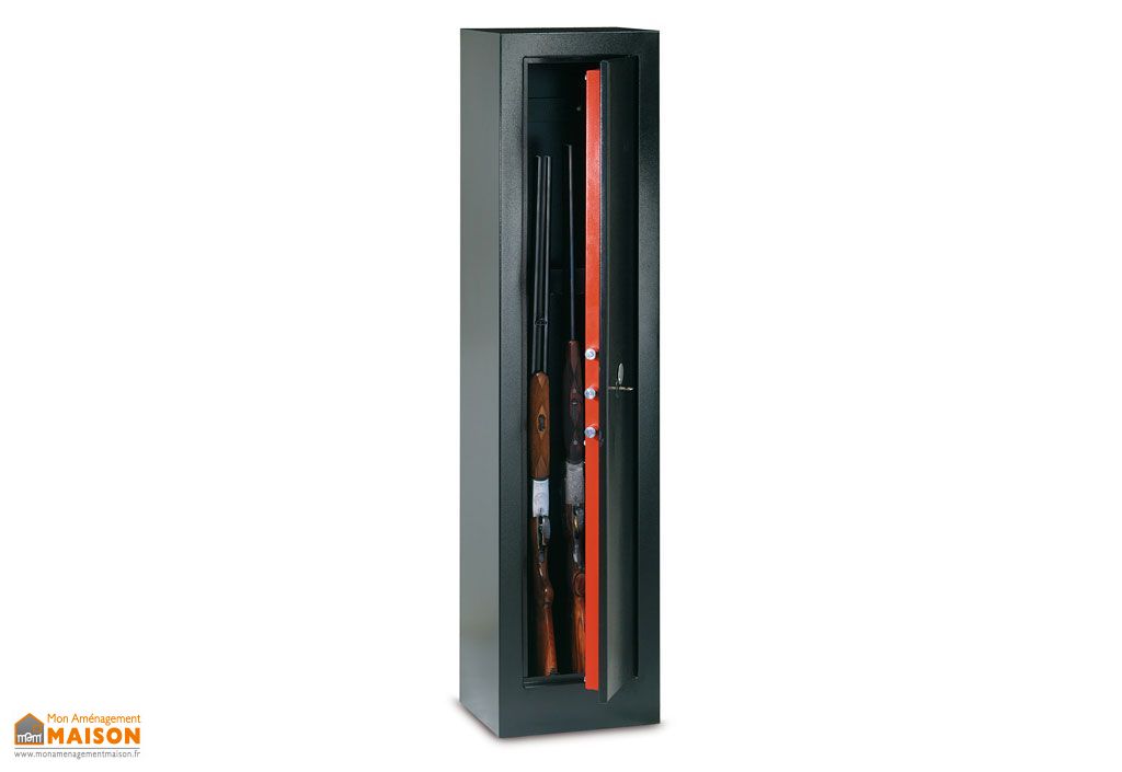 Armoire Forte UTILIA 3 Places - Porte-fusils De Chasse Certifiée - Gris (Neuf)