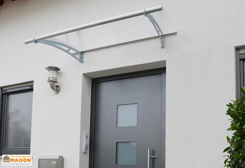 Marquise et auvent de porte bois, aluminium - Mon Aménagement Maison