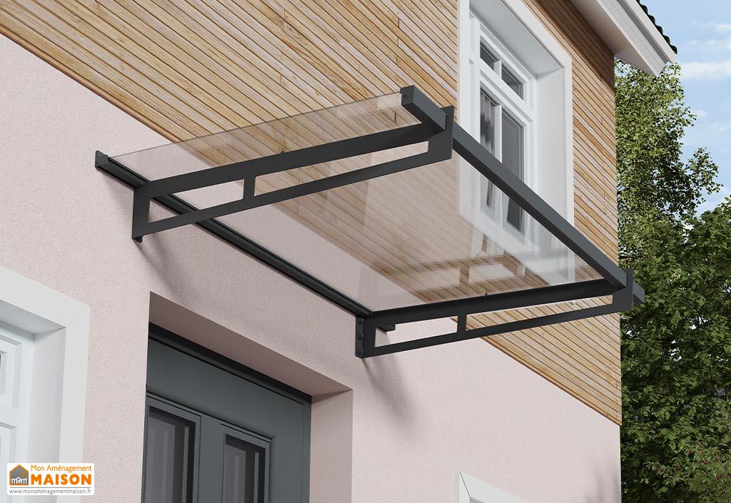 Auvent de porte Bremen aluminium gris | Palram – Canopia - Canopia