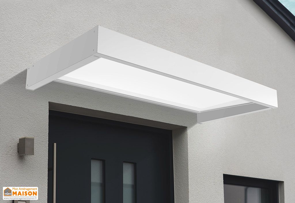 Marquise et auvent de porte bois, aluminium - Mon Aménagement Maison
