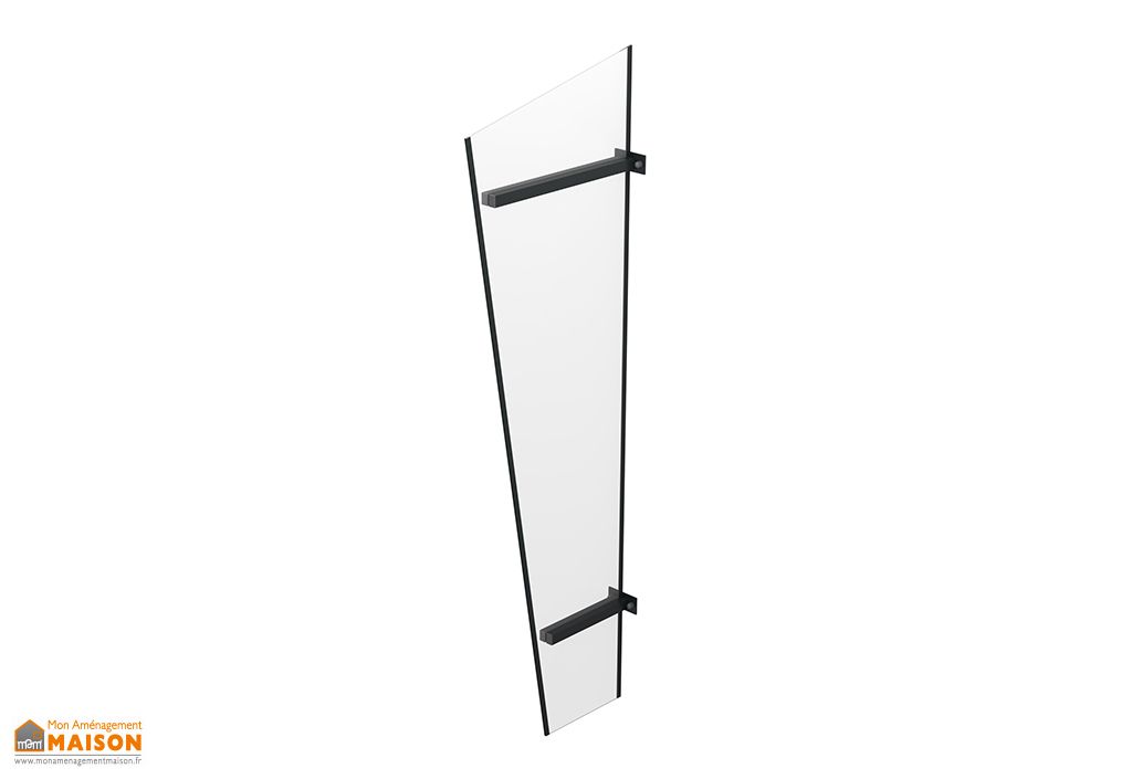 Auvent de porte latéral en aluminium et acrylique – 185 x 60 cm - ARCTOM