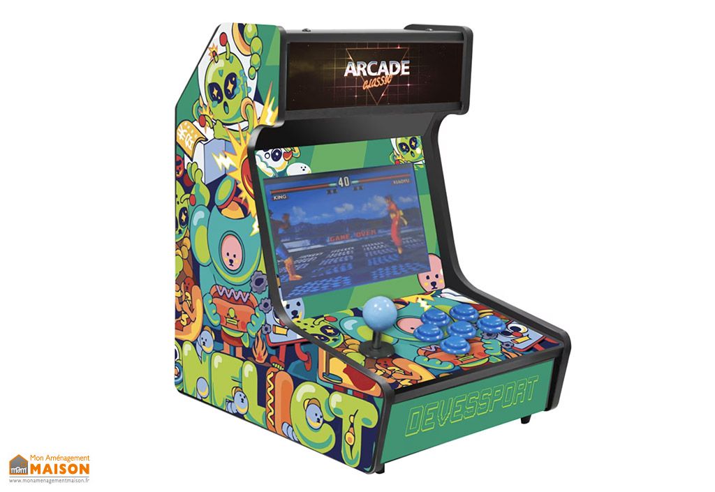 Borne d'arcade bartop 6296 jeux – 29 x 32,5 x 42 cm - Devessport