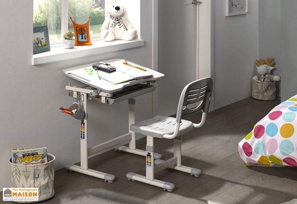 Grand Bureau pour Enfant en Plastique avec Tableau Blanc + Chaise - Step2