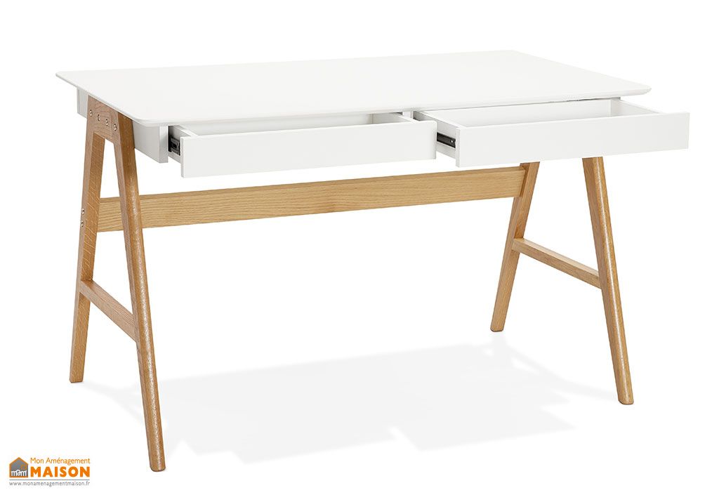 Bureau style scandinave en bois Treto – 70 x 120 cm - Kokoon Design