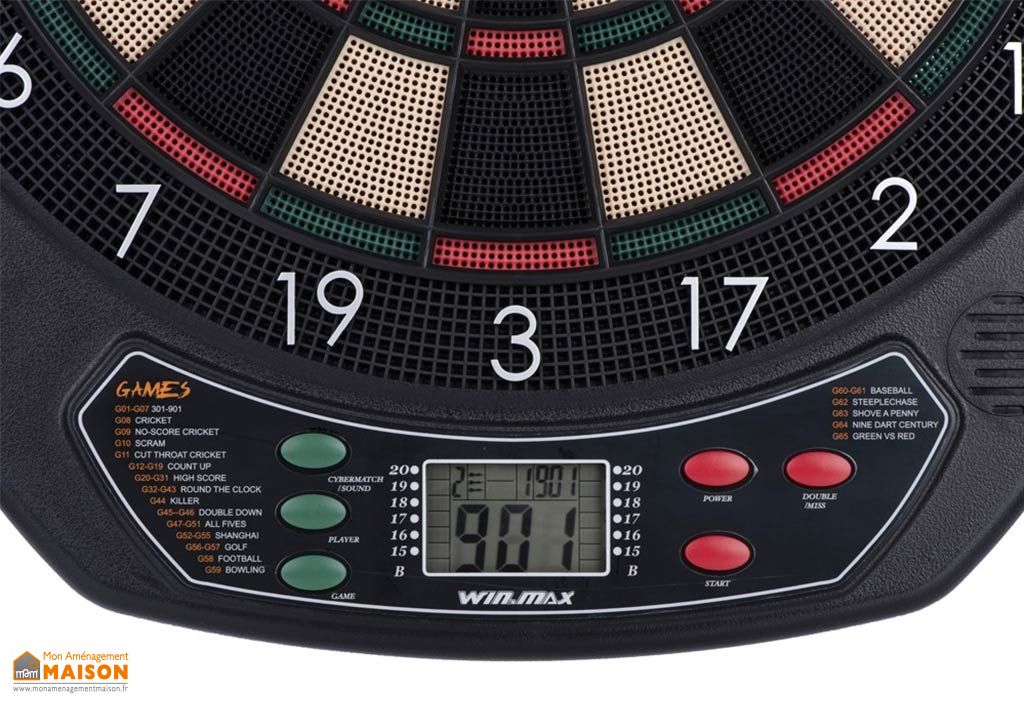 Cible Fléchettes Électronique Avec 6 Fléchettes - 18 Jeux + 159 Variantes Multi-joueurs