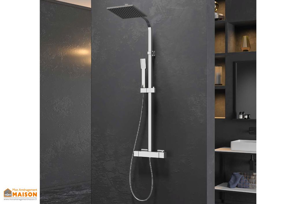 Panneau de Douche Slim Hydromassant LANERI en Acier Inox Brillant - 3