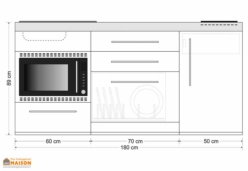 Mini-cuisine frigo, micro-ondes, lave-vaisselle, induction MPGSMOS180 -  Stengel