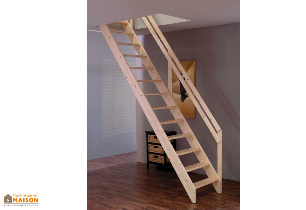 Escalier de meunier en bois massif haut 3m larg. 73cm