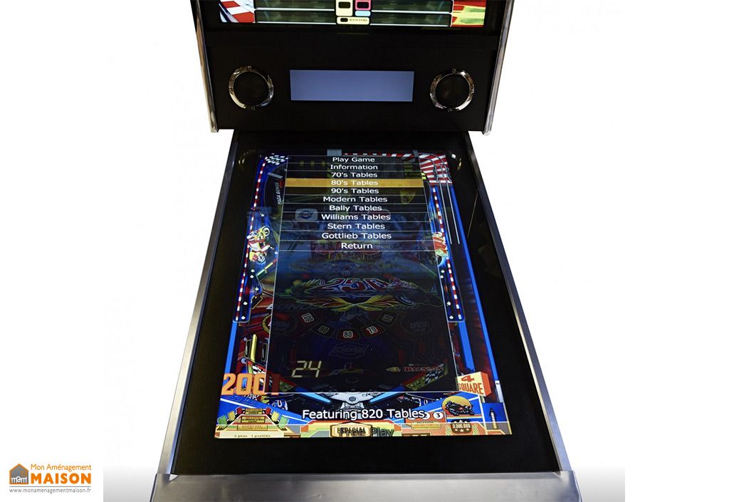Flipper électronique 1080 jeux – 128 x 80,5 x 188 cm - Arcade Jeux