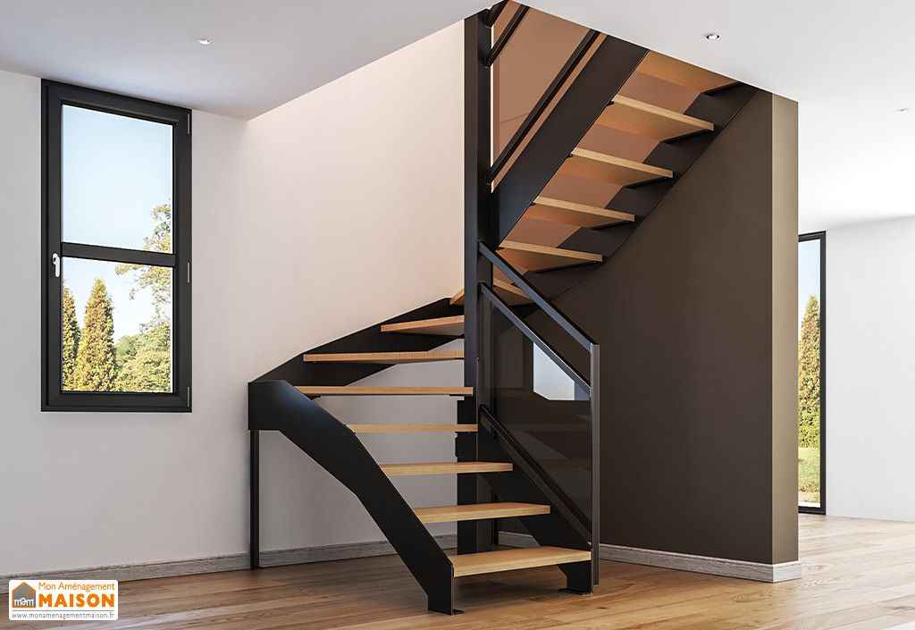 Escalier Demi Tournant En Escalier Demi Tournant, Avec Contremarches,
