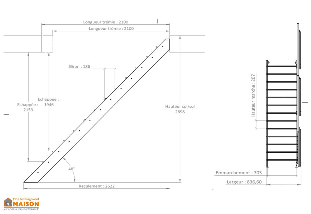 Nez De Marche Aluminium Règle De Mesure D'Escalier Réglable