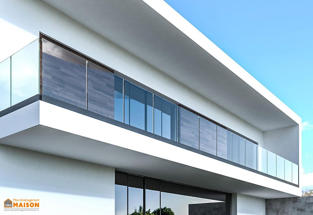 Garde-corps en verre, garde-corps en aluminium, balustrade de balcon