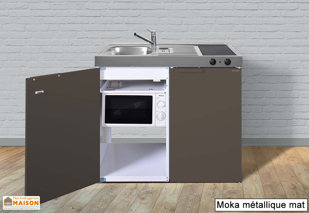 Mini-cuisine avec évier, réfrigérateur et vitrocéramiques MP120
