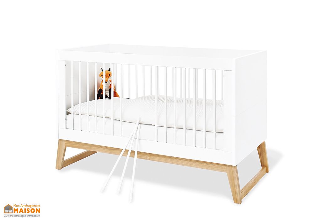 Lit Évolutif Pour Enfant En Bois Blanc 70 X 140 Cm - Bridge - Pinolino