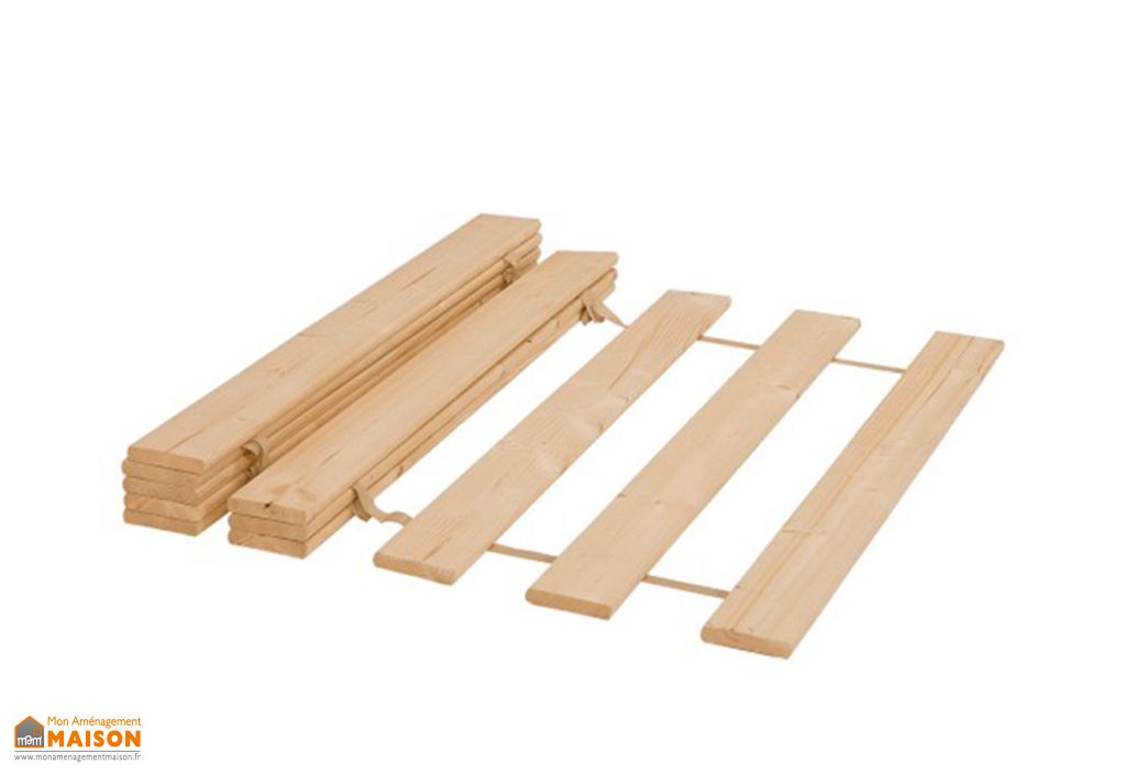Sommier à Lattes Bois - 80 X 200 Cm - 13 Lattes - Sommier à Lattes Enroulable