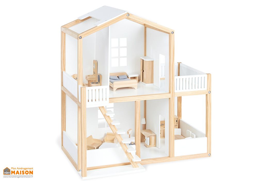Meubles Maison De Poupée 1:12 - Canapé Et 2 Chaises En Bois Vintage, Salon Miniature Pour Maison De Poupée, Décoration DIY - Cadeau Enfant