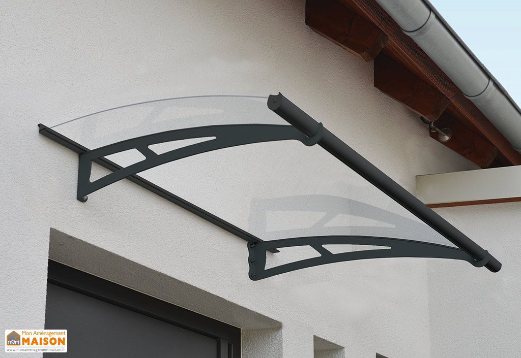 Auvent De Terrasse THINFAR Auvent De Porte D'entrée, Contre Pluie Neige UV, Porte Toit Marquise Abri-60*100cm Auvent Porte D'entree