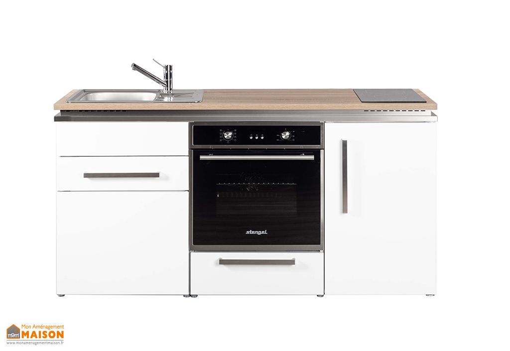 avec frigo, four et induction MDB170 surface chêne Stengel