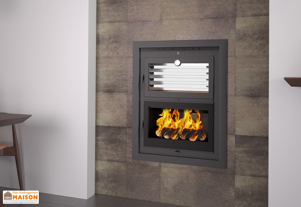 Poêle à bois encastrable double combustion avec four 11 kW – HLI-200