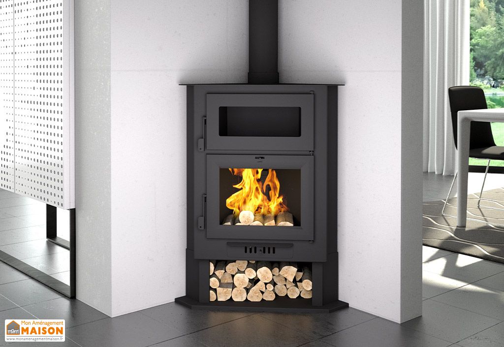 Poêle à bois cheminée d'angle - FIREMATIC Arizona 10.4 kW