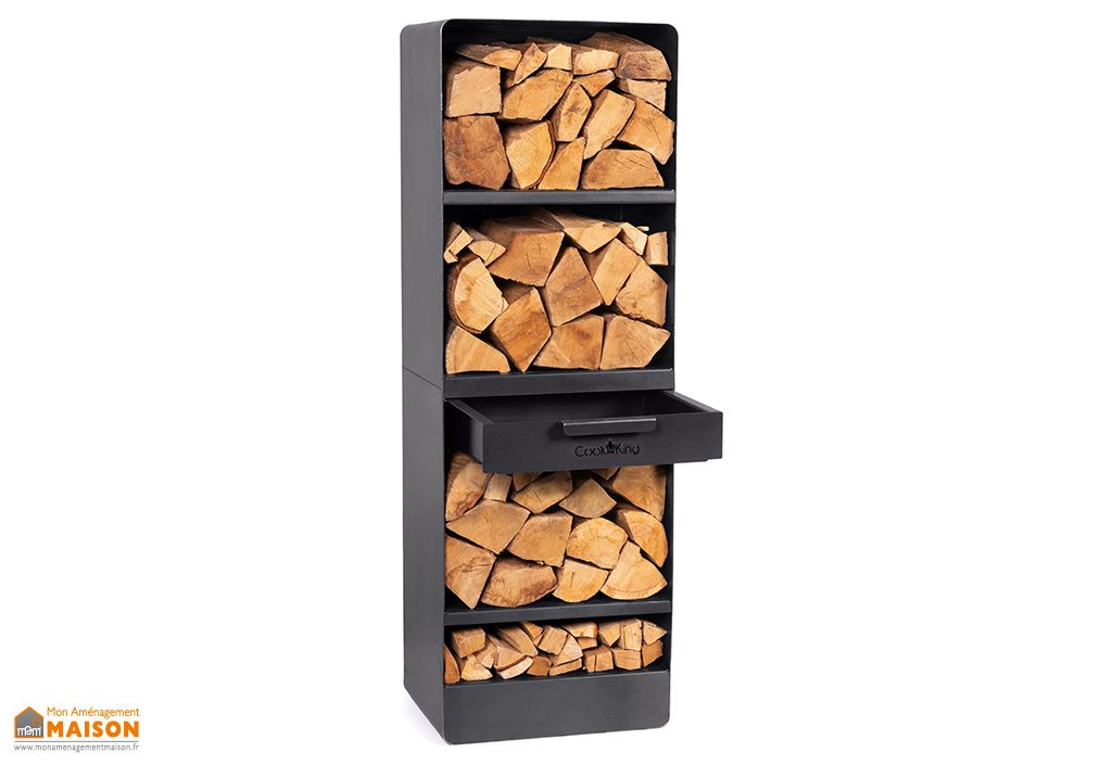 Porte Bûches De Cheminée En Métal Grande Capacité Support De Stockage De Bois Intérieur Extérieur Range Bûches Charge 30 Kg