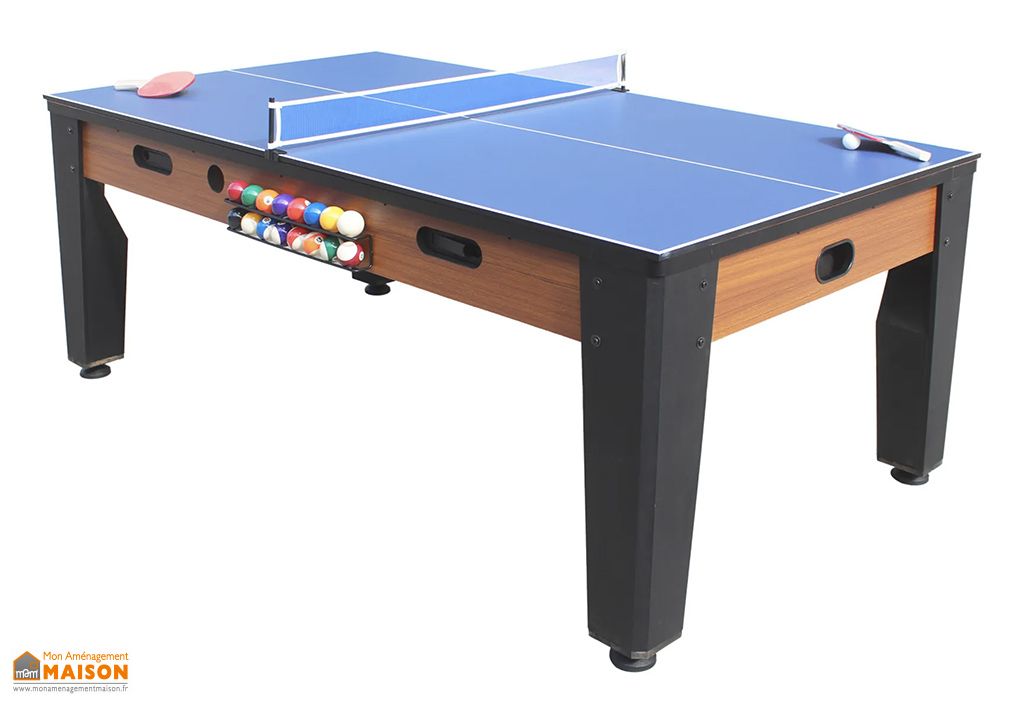 Table multi jeux pliable 16 en 1 - Baby-foot, ping pong, billard, bowling, palet