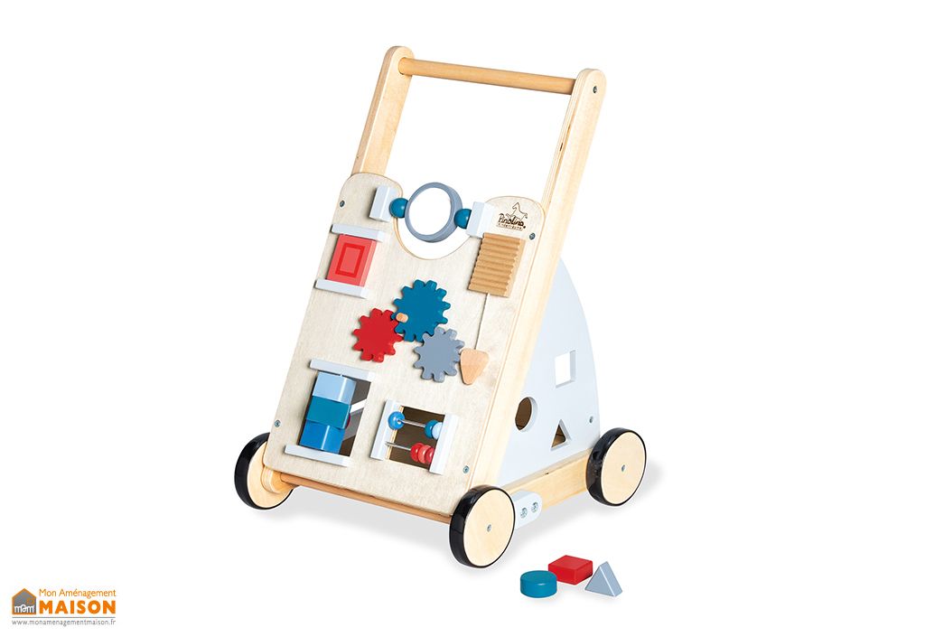 Chariot D Activite Titus En Bois Gris Pinolino