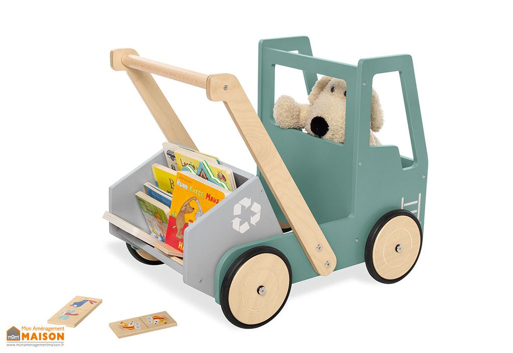 Chariot de marche en bois trotteur bébé camion – Fred - Pinolino