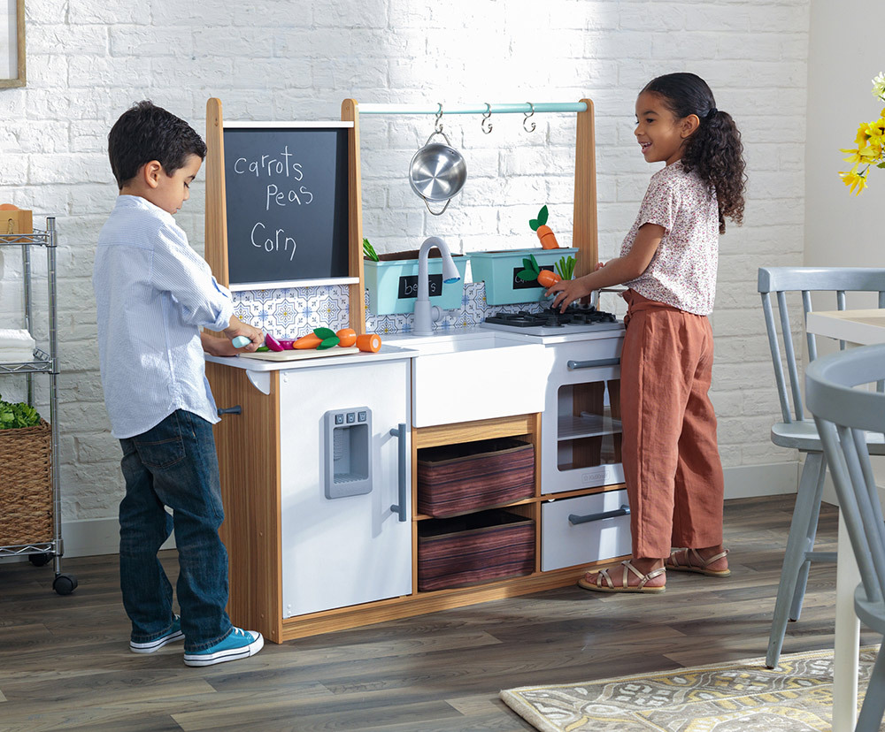 Cuisine pour enfants Element en bois avec de vrais sons et lumières