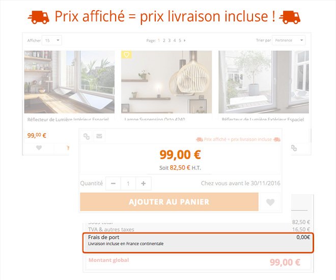 Prix affichés livraison incluse